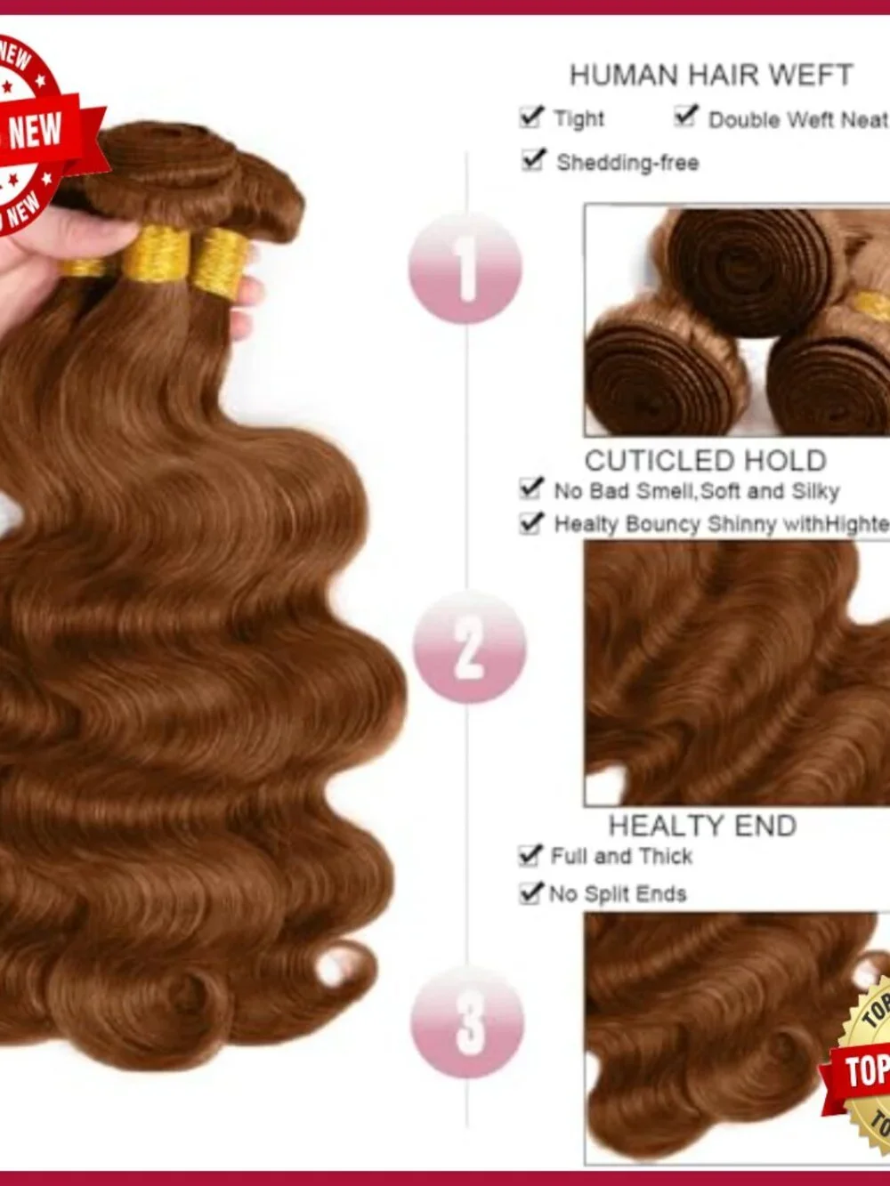 Human Hair Extensions Body Wave Bundles 22 24 26 Inch Brazilian Virgin